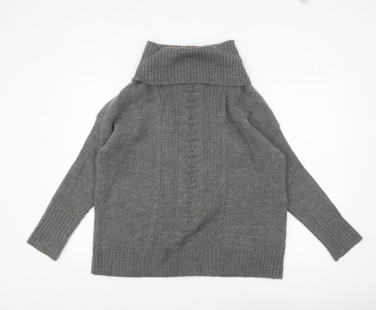 Crew Clothing Co. Womens Grey Roll Neck Wool Blend Jumper M