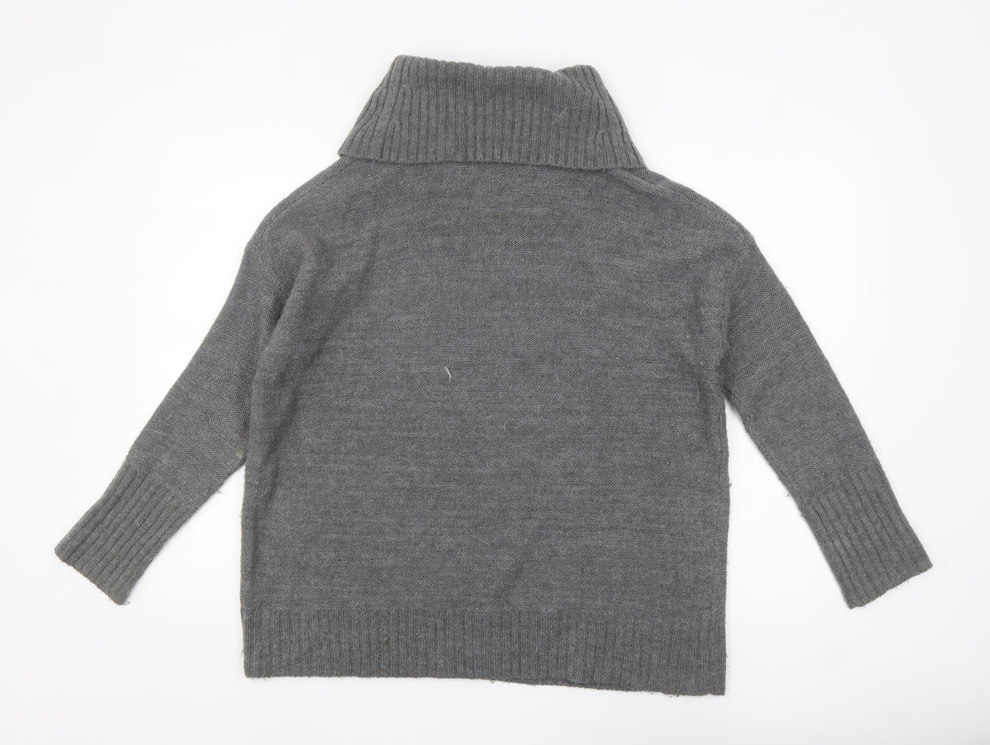 Crew Clothing Co. Womens Grey Roll Neck Wool Blend Jumper M