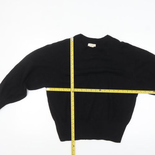 Fat Face Women's Black Crew Neck Wool Blend Jumper Size 16