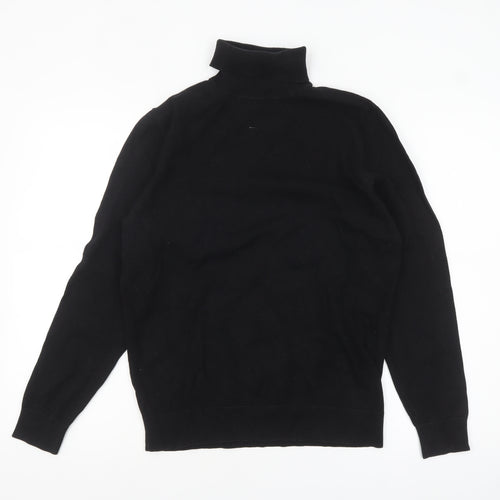 Next Mens Black Roll Neck Cotton Jumper Size S