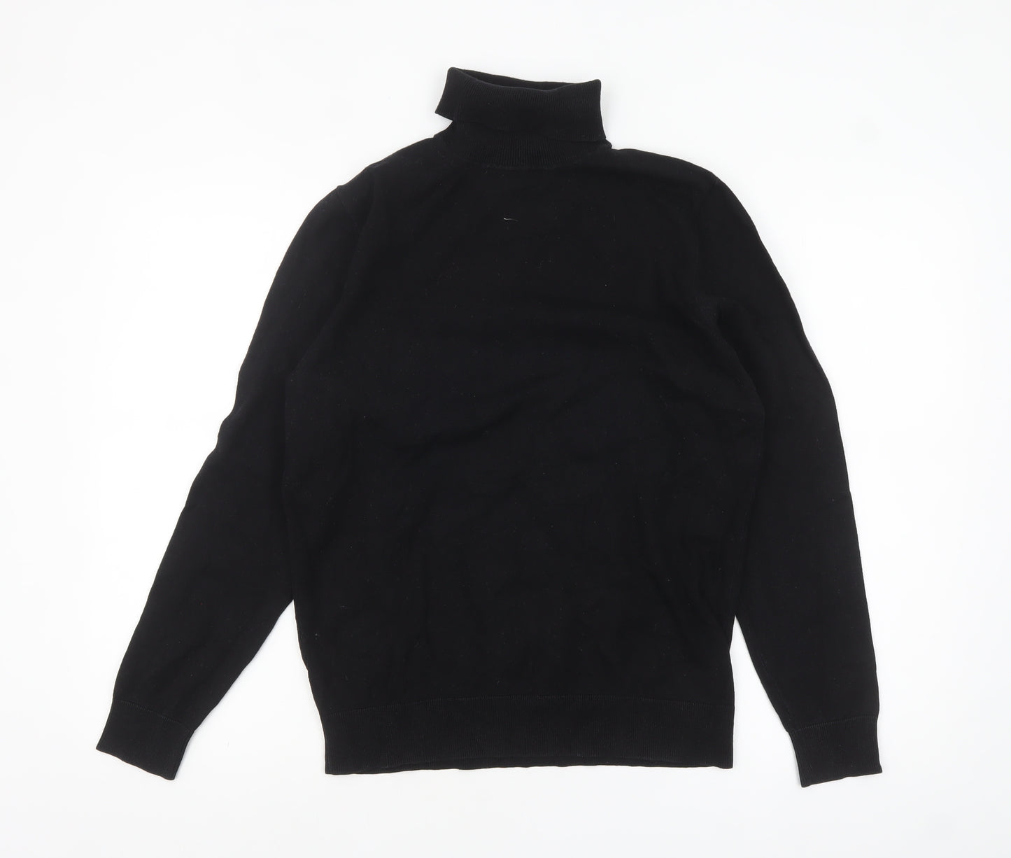 Next Mens Black Roll Neck Cotton Jumper Size S