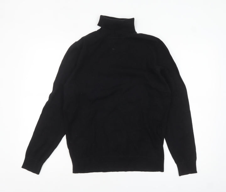 Next Mens Black Roll Neck Cotton Jumper Size S