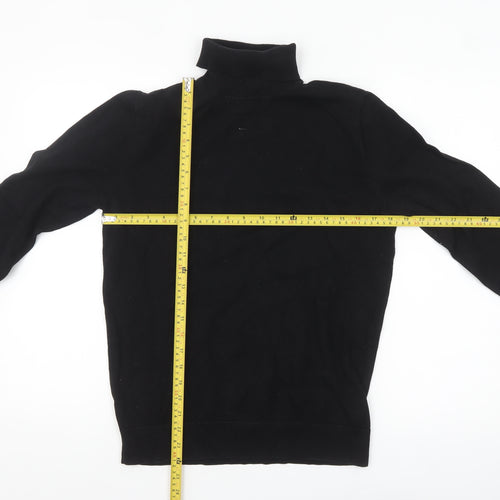Next Mens Black Roll Neck Cotton Jumper Size S