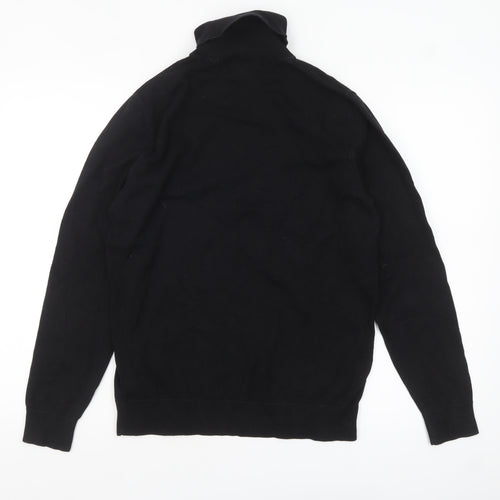 Next Mens Black Roll Neck Cotton Jumper Size S
