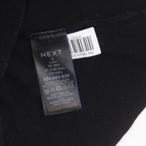 Next Mens Black Roll Neck Cotton Jumper Size S