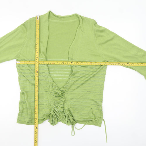 Marks and Spencer Per Una Women's Green Size 16 Ruched Open Cardigan