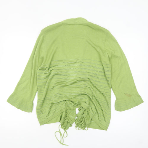 Marks and Spencer Per Una Women's Green Size 16 Ruched Open Cardigan