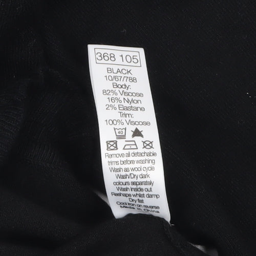 M&Co Women’s Black Ruffle Trim Cardigan Size M Long Sleeve