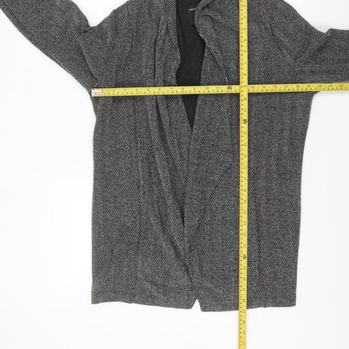 Dorothy Perkins Women Grey Herringbone Open Blazer Jacket Size 10