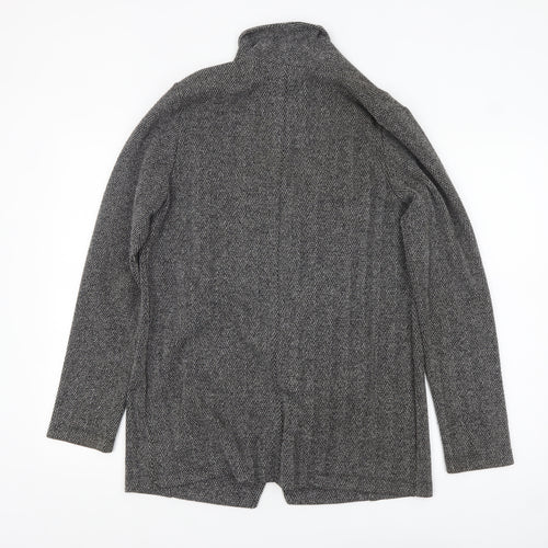 Dorothy Perkins Women Grey Herringbone Open Blazer Jacket Size 10