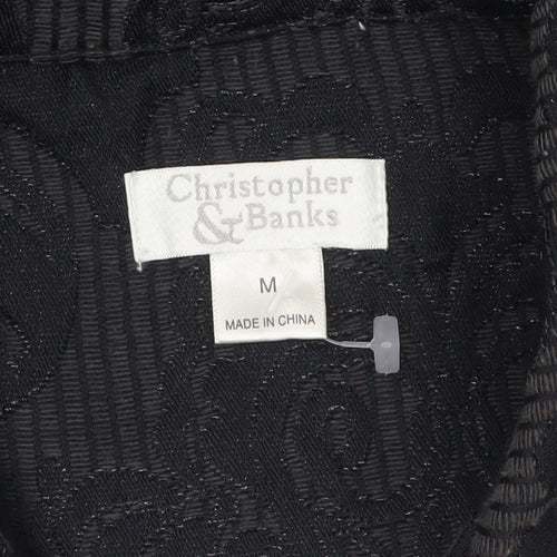 Christopher & Banks Women's Black Jacquard Button-Up Jacket Size M