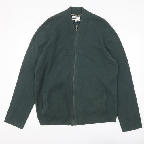 Marks and Spencer Men’s Green Cotton Full Zip Jumper XL