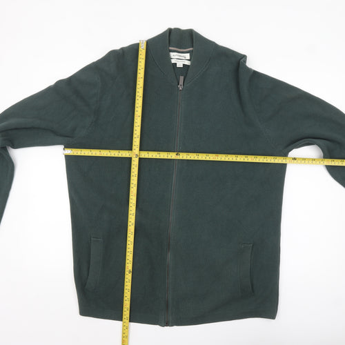 Marks and Spencer Men’s Green Cotton Full Zip Jumper XL