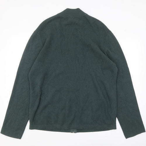 Marks and Spencer Men’s Green Cotton Full Zip Jumper XL
