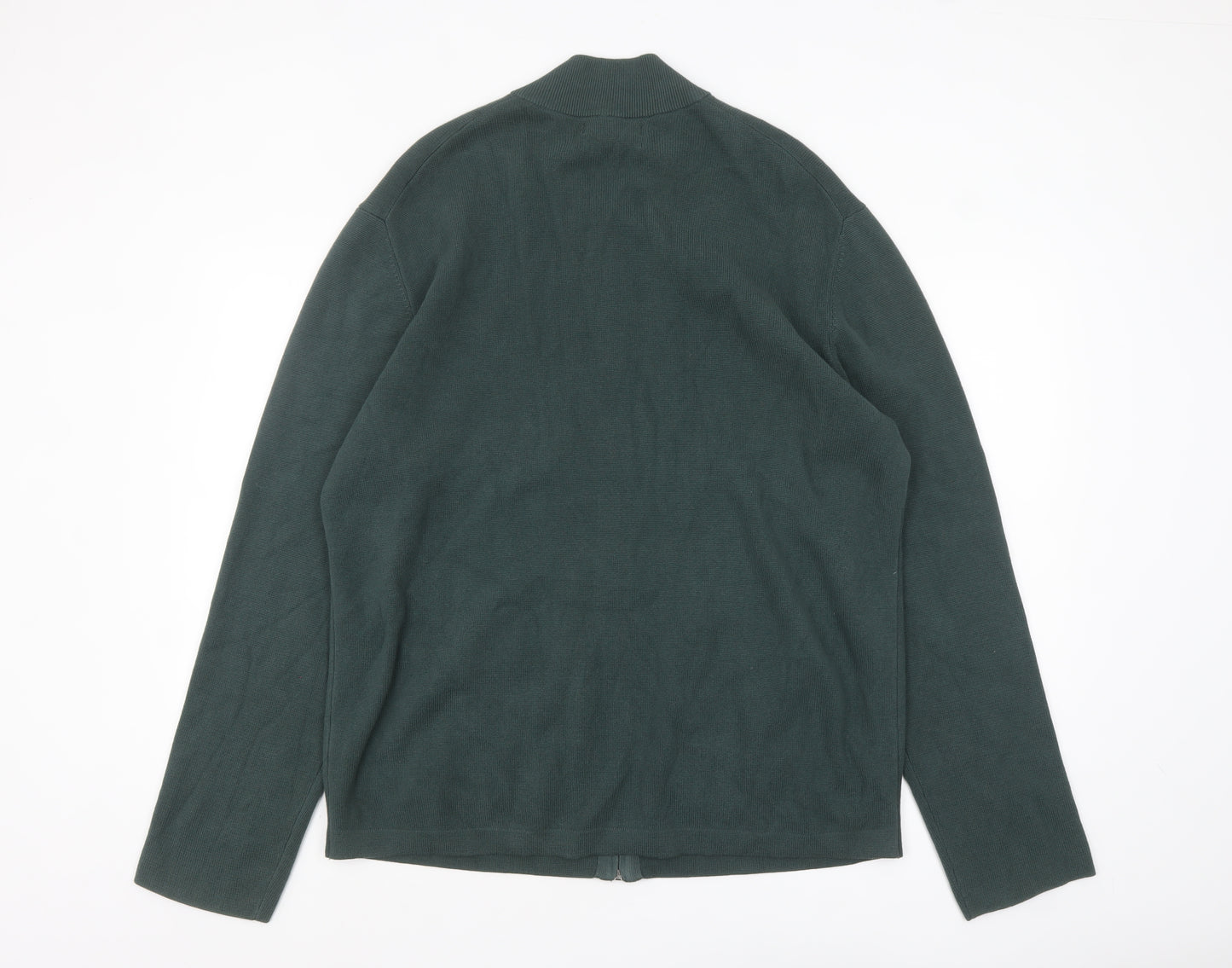 Marks and Spencer Men’s Green Cotton Full Zip Jumper XL