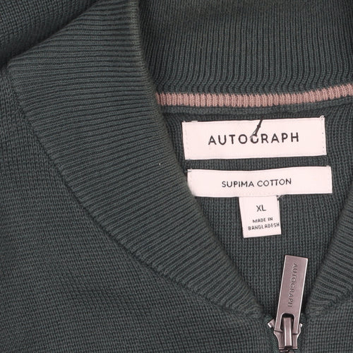 Marks and Spencer Men’s Green Cotton Full Zip Jumper XL