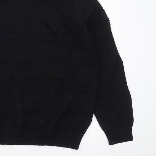 Marks and Spencer Mens Black 2XL Crew Neck Knit Jumper