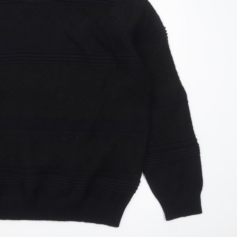 Marks and Spencer Mens Black 2XL Crew Neck Knit Jumper