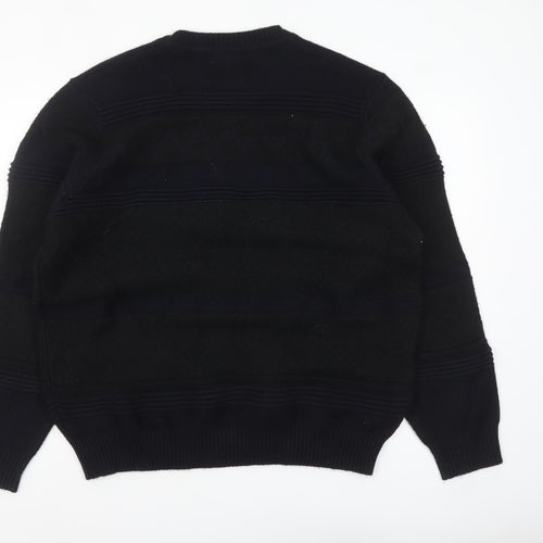 Marks and Spencer Mens Black 2XL Crew Neck Knit Jumper