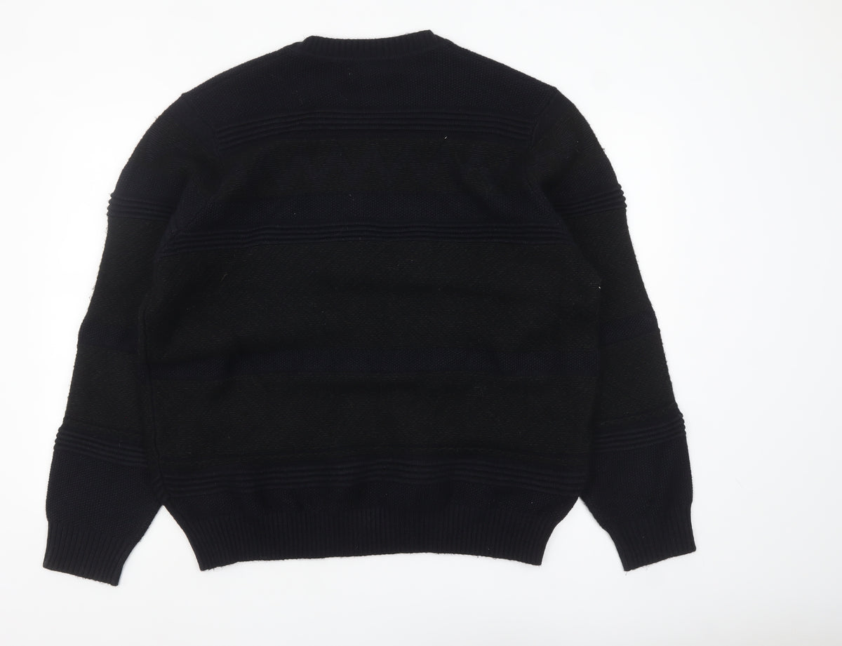 Marks and Spencer Mens Black 2XL Crew Neck Knit Jumper