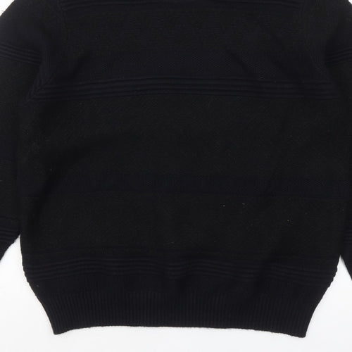 Marks and Spencer Mens Black 2XL Crew Neck Knit Jumper
