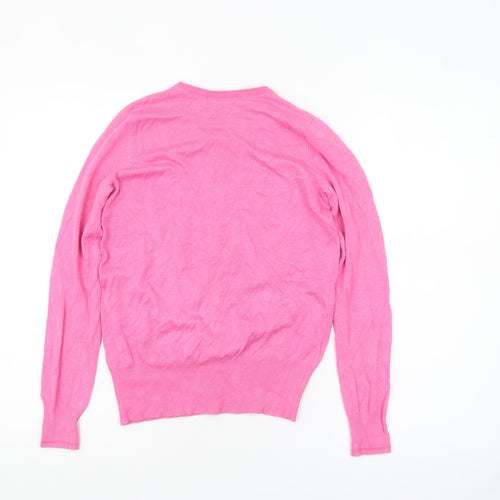 Marks and Spencer Women Pink Cardigan UK 6 Long Sleeve Viscose Blend