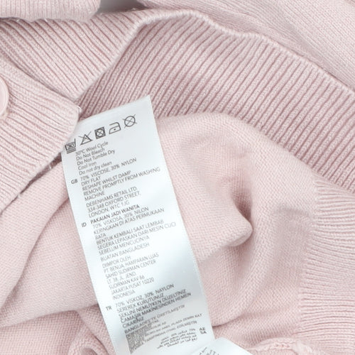 Principles Women's Pink Long Sleeve Crew Neck Cardigan Size 16