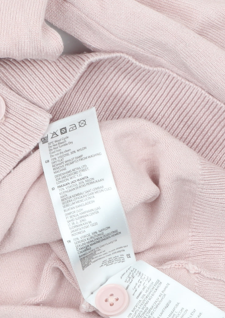 Principles Women's Pink Long Sleeve Crew Neck Cardigan Size 16