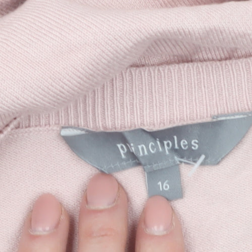 Principles Women's Pink Long Sleeve Crew Neck Cardigan Size 16