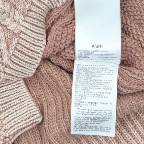 Superdry Women's Beige Cable Knit Cotton Jumper UK 10