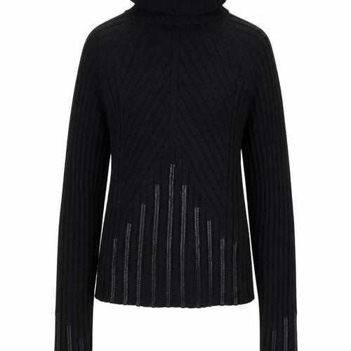 River Island Women's Black Roll Neck Ribbed Knit Jumper Size 10