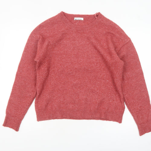 Camaieu Women’s Red Crew Neck Alpaca Blend Jumper Size 14