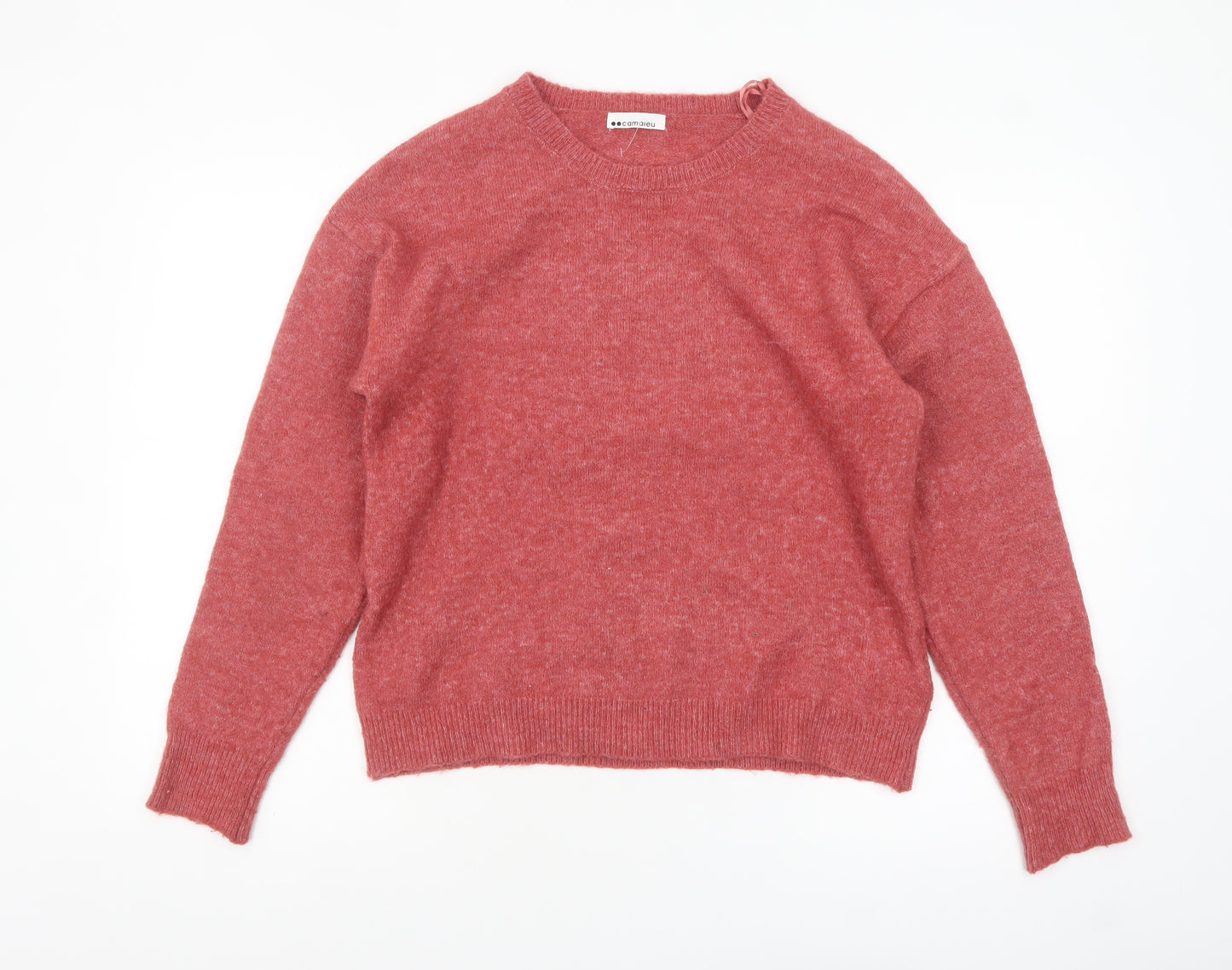 Camaieu Women’s Red Crew Neck Alpaca Blend Jumper Size 14