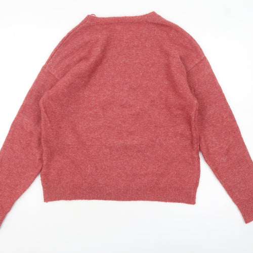 Camaieu Women’s Red Crew Neck Alpaca Blend Jumper Size 14