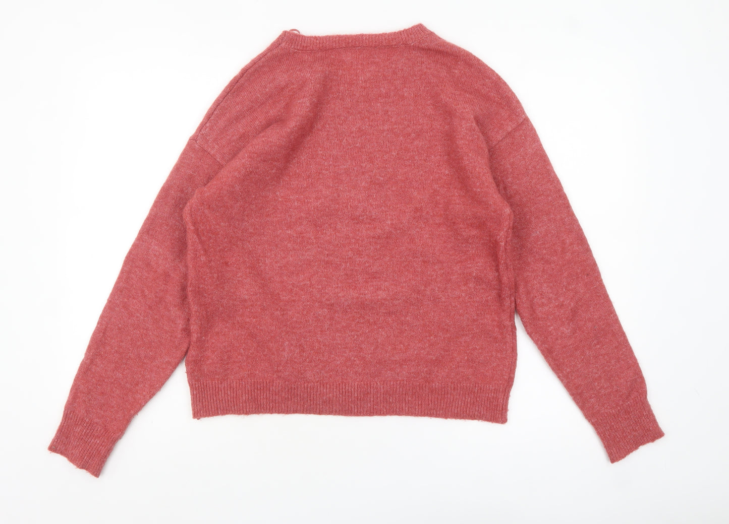 Camaieu Women’s Red Crew Neck Alpaca Blend Jumper Size 14