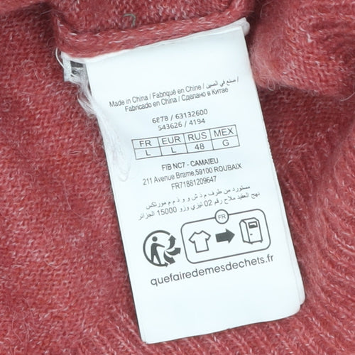 Camaieu Women’s Red Crew Neck Alpaca Blend Jumper Size 14