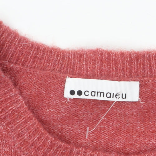 Camaieu Women’s Red Crew Neck Alpaca Blend Jumper Size 14