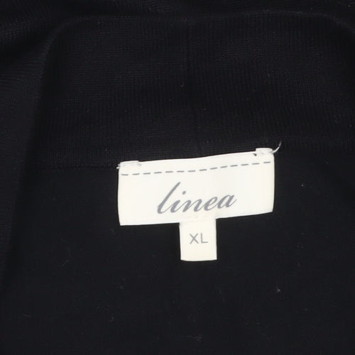 Linea Women Black XL Knit Open Front Cardigan Jumper