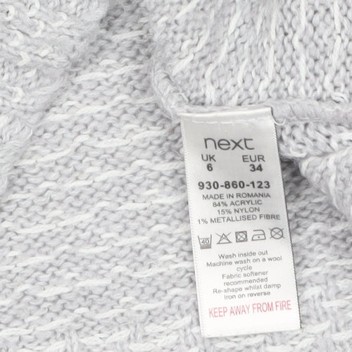 Next Women’s Grey Christmas Bird Jumper Size 6 Pullover Knit