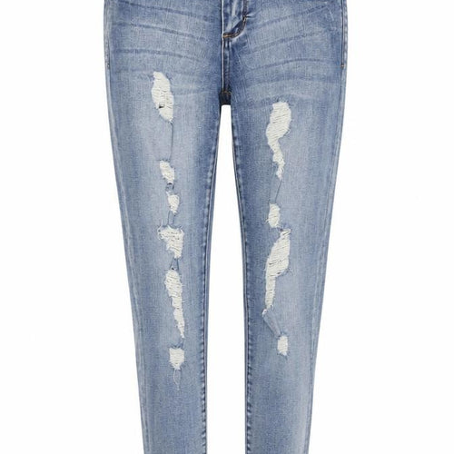 bebe Womens Blue Distressed Skinny Jeans Size 27 Mid Rise Denim