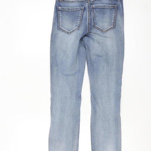 bebe Womens Blue Distressed Skinny Jeans Size 27 Mid Rise Denim
