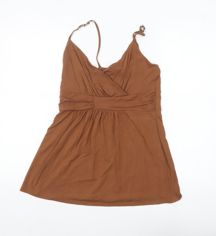 adL Women’s Brown V-Neck Camisole Tank Top Size L