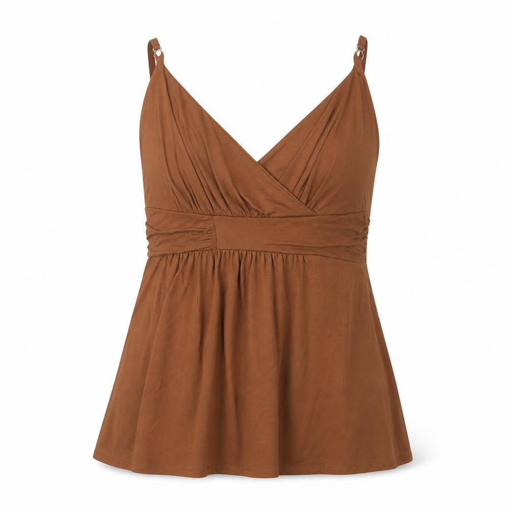 adL Women’s Brown V-Neck Camisole Tank Top Size L