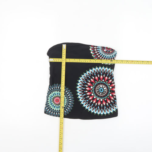 Next Women's Black Strapless Bohemian Geometric Camisole Top Size 12