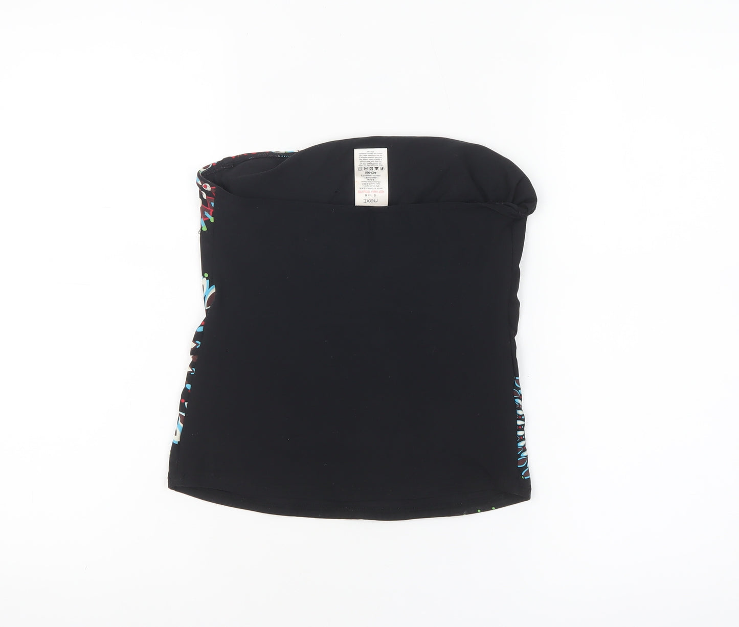 Next Women's Black Strapless Bohemian Geometric Camisole Top Size 12