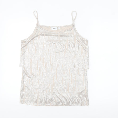Next Women Silver Camisole Tank Top Size 12 Sleeveless Party Style