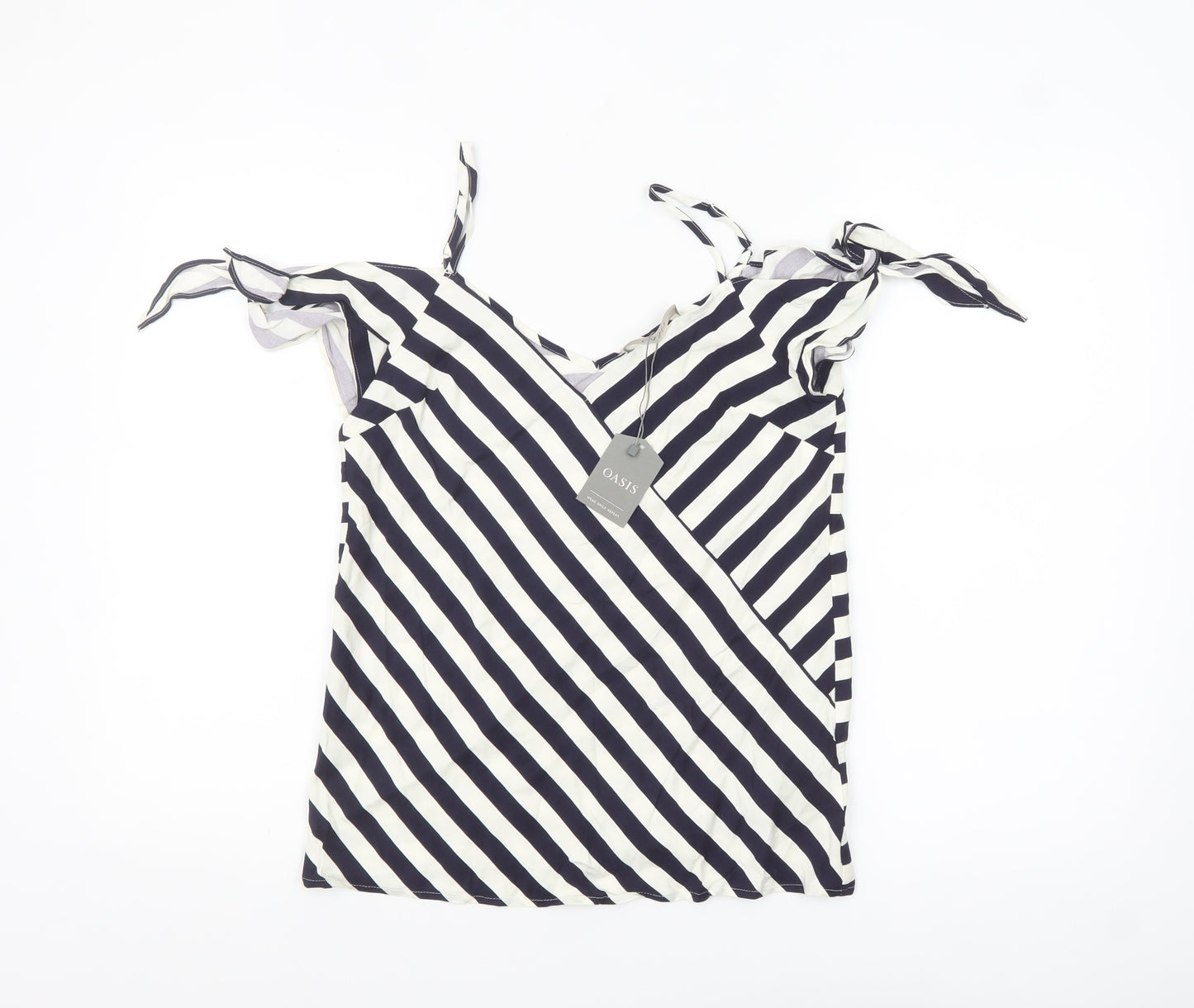 Oasis Women’s Blue Striped Viscose Camisole Blouse Size 8