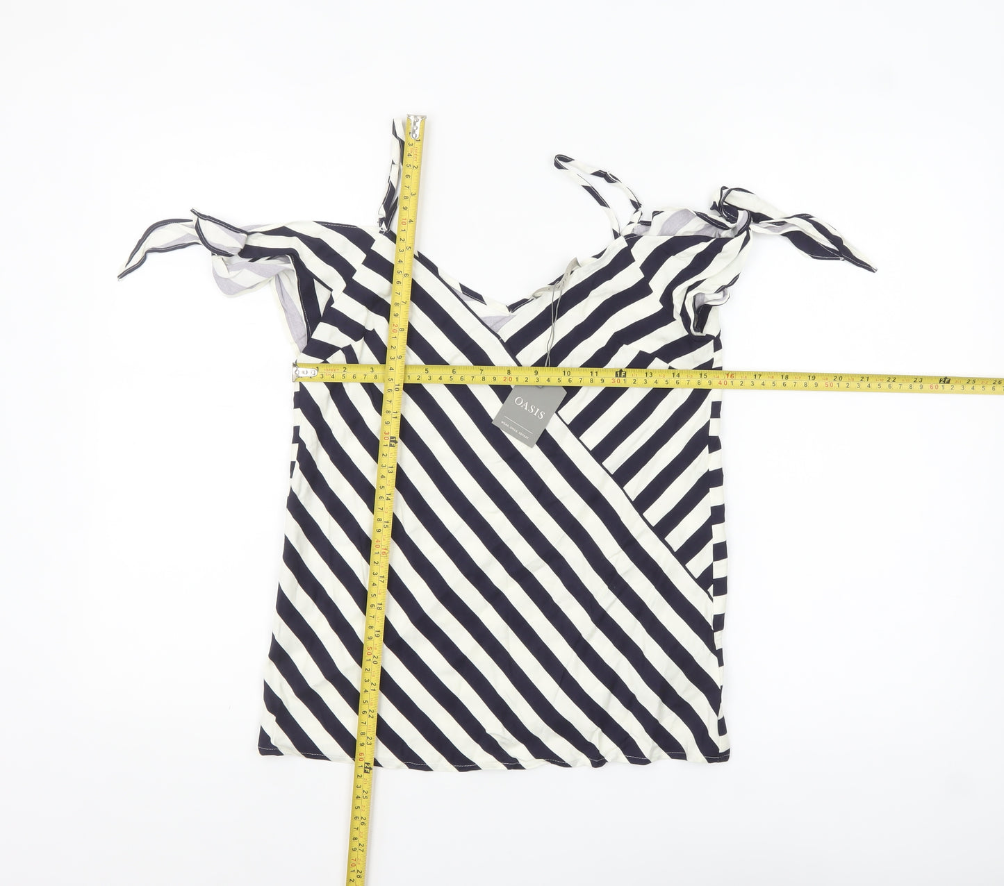Oasis Women’s Blue Striped Viscose Camisole Blouse Size 8