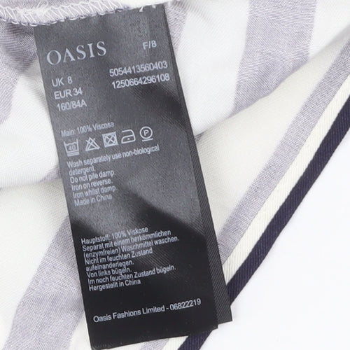 Oasis Women’s Blue Striped Viscose Camisole Blouse Size 8