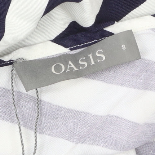 Oasis Women’s Blue Striped Viscose Camisole Blouse Size 8